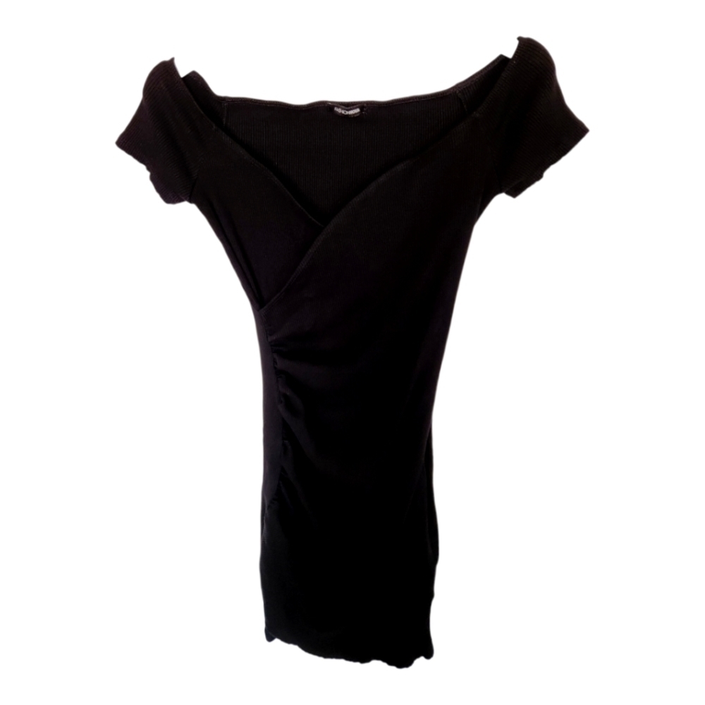 Fashion Nova Off Shoulder Black Bodycon Mini Dress L